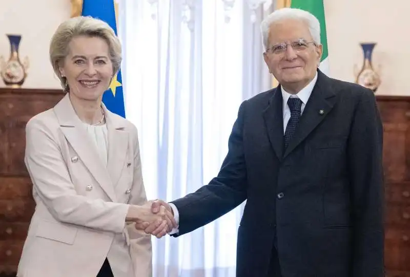 ursula von der leyen e sergio mattarella  a palermo 