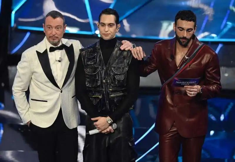 amadeus   mahmood   marco mengoni   prima serata sanremo 2024   