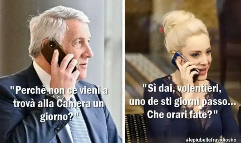 ANTONIO TAJANI E MARTA FASCINA - FORZA ITALIA - VIGNETTA BY OSHO