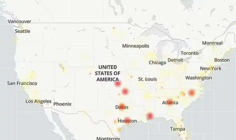 blackout rete cellulare negli usa