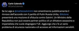 CARLO CALENDA SFANCULA MATTEO SALVINI SU TWITTER