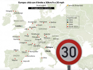 citta in europa con il limite di 30 km orari