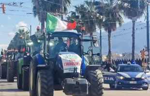 corteo di trattori a napoli