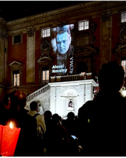 FIACCOLATA PER NAVALNY CAMPIDOGLIO ROMA