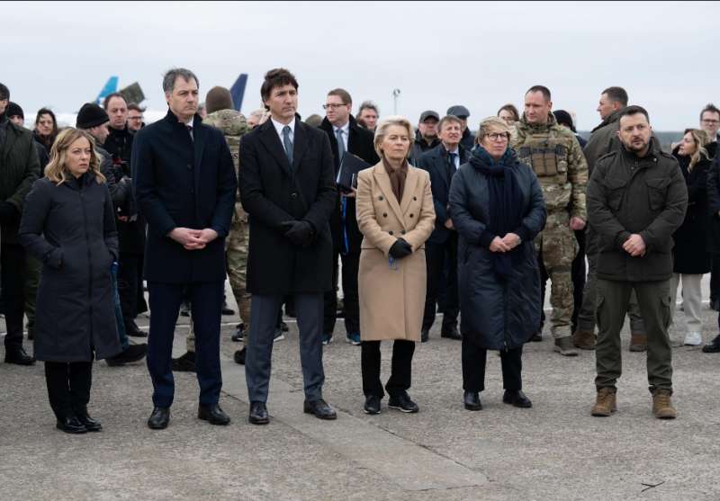 giorgia meloni alexander de croo justin trudeau ursula von der leyen volodymyr zelensky