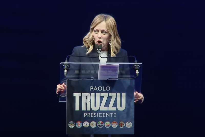 giorgia meloni comizio per paolo truzzu sardegna 2