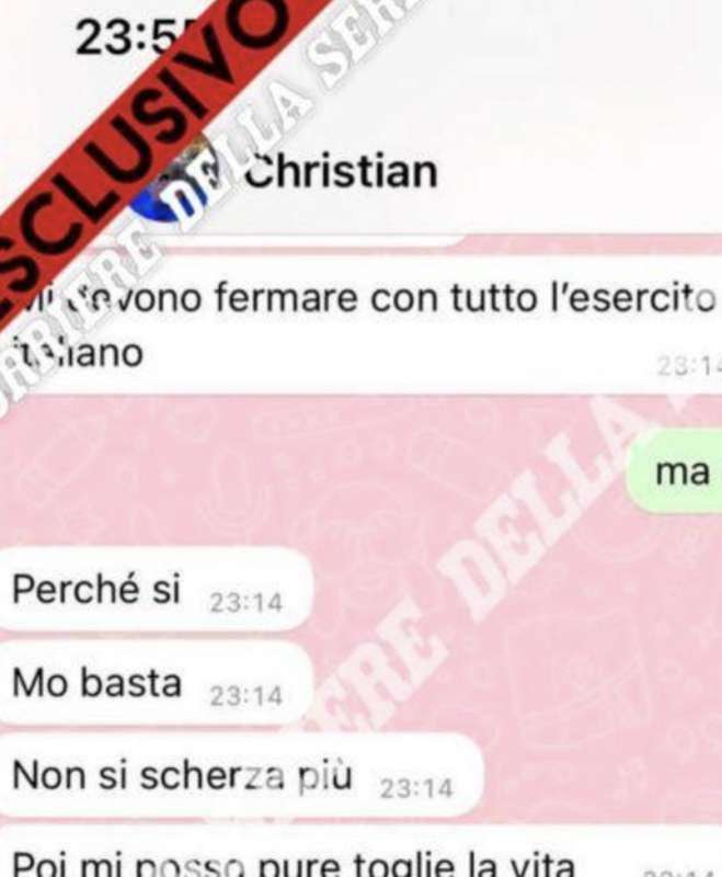 i messaggi inviati da christian sodano 1