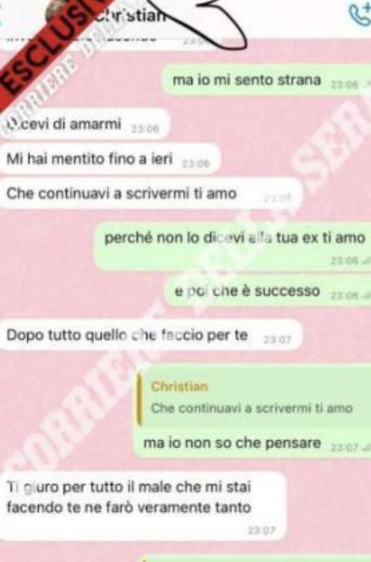 i messaggi inviati da christian sodano 2