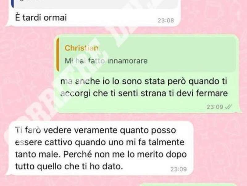 i messaggi inviati da christian sodano alla fidanzata desiree amato 1