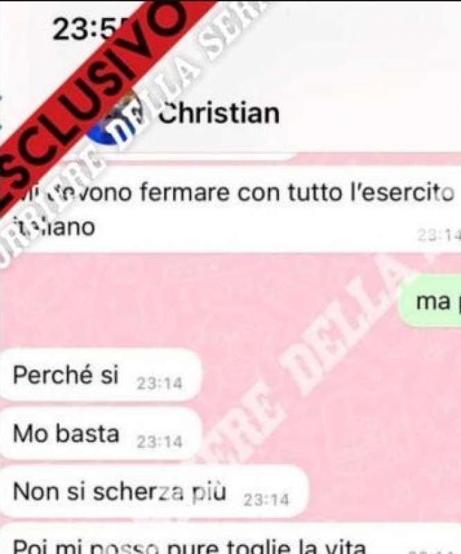 i messaggi inviati da christian sodano alla fidanzata desiree amato 2