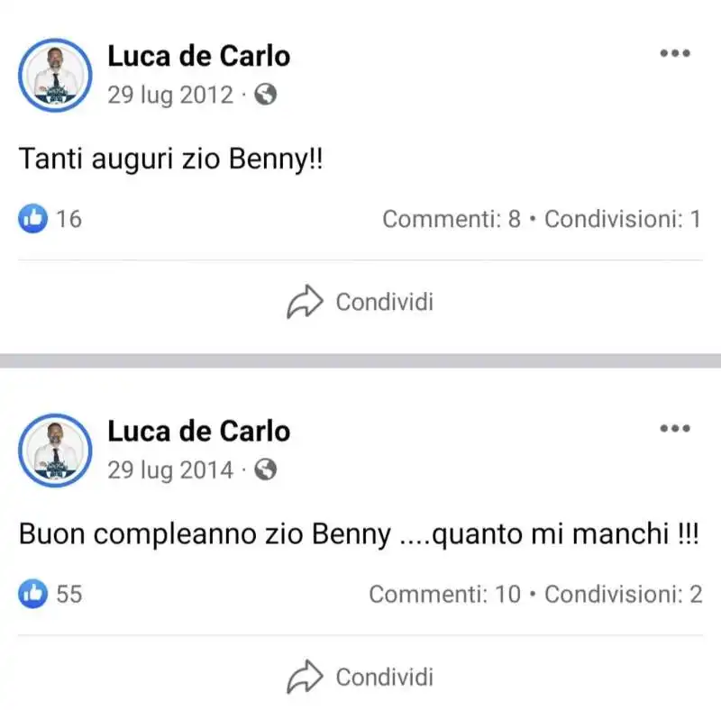 i vecchi post di luca de carlo su zio benny e casapound   1