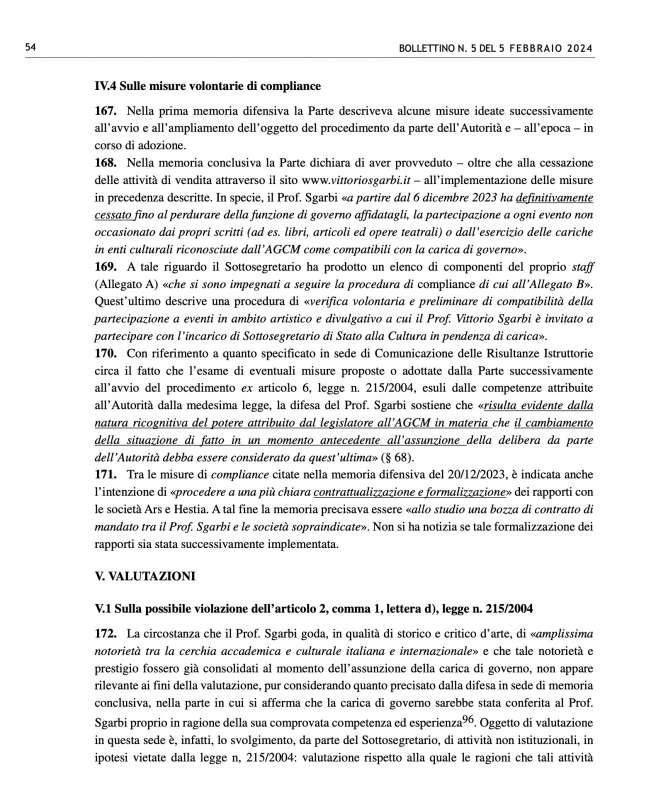 il bollettino dell antitrust sul caso vittorio sgarbi 2