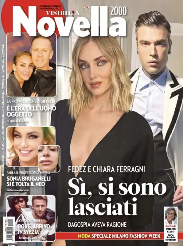 IL DAGO-SCOOP SULLA FINE DEL MATRIMONIO TRA CHIARA FERRAGNI E FEDEZ - COPERTINA NOVELLA 2000