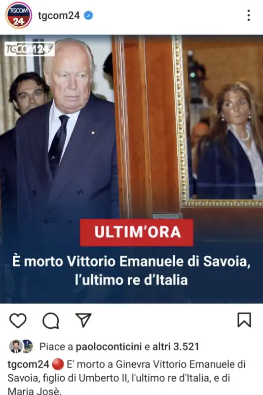 l errore di tgcom24 su vittorio emanuele