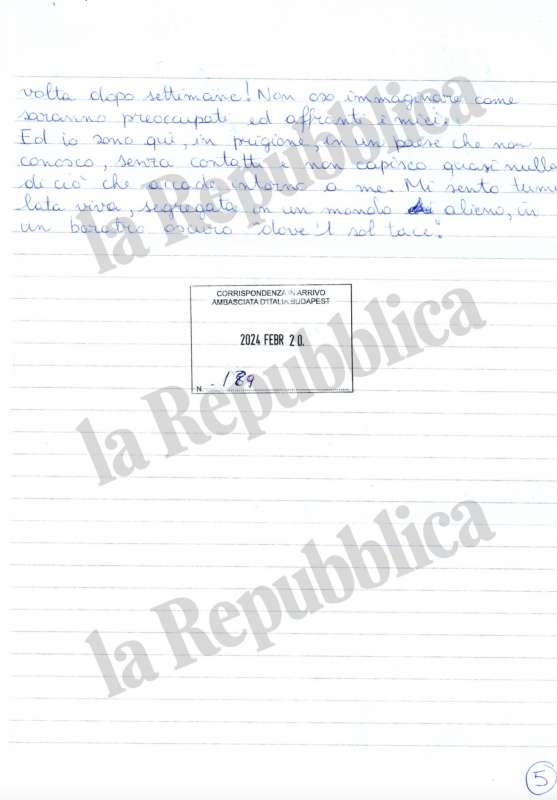 la lettera di ilaria salis dal carcere di gyorskocsi utca, a budapest 1