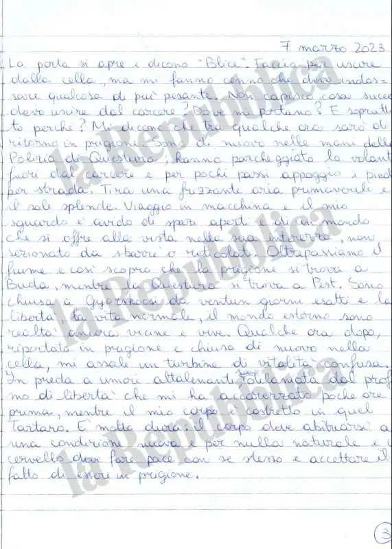 la lettera di ilaria salis dal carcere di gyorskocsi utca, a budapest   3