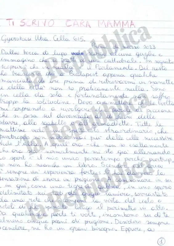 la lettera di ilaria salis dal carcere di gyorskocsi utca, a budapest   5