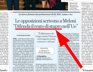 la repubblica meloni difenda il reato di stupro