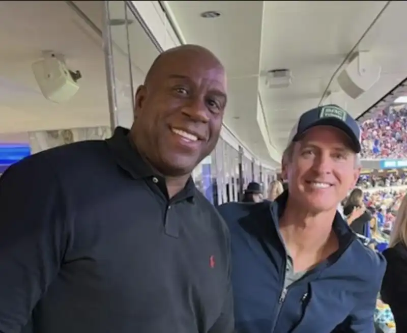 magic johnson gavin newsom