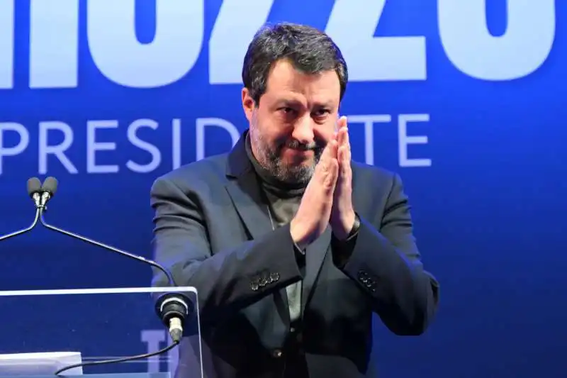 MATTEO SALVINI AL COMIZIO PER PAOLO TRUZZU – Foto Gianluca Zuddas/LaPresse