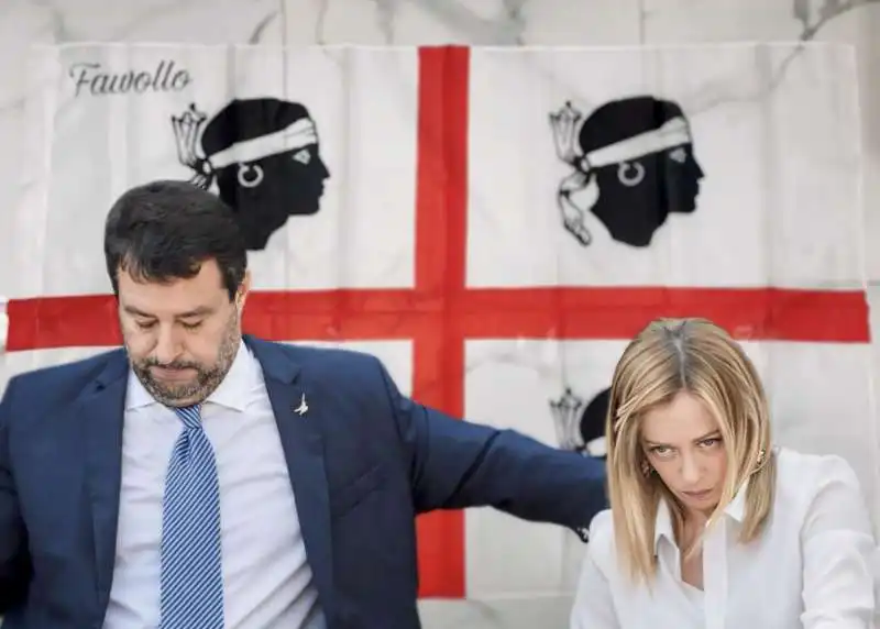 matteo salvini e giorgia meloni   sardegna 