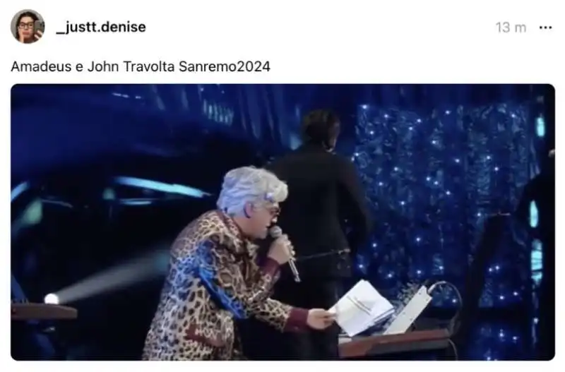 meme john travolta a sanremo 2