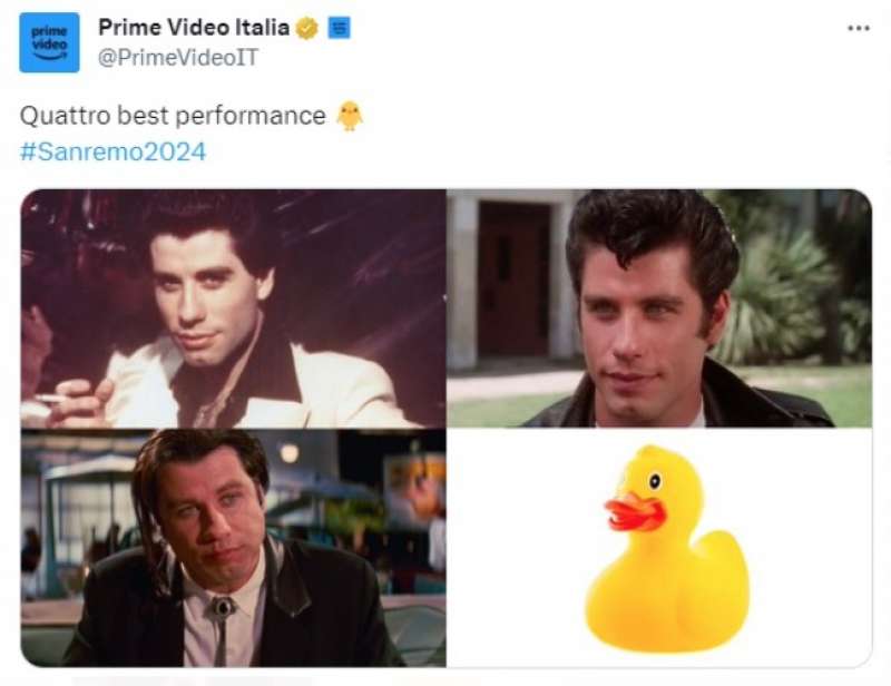 meme john travolta amadeus e ballo del qua qua a sanremo 5