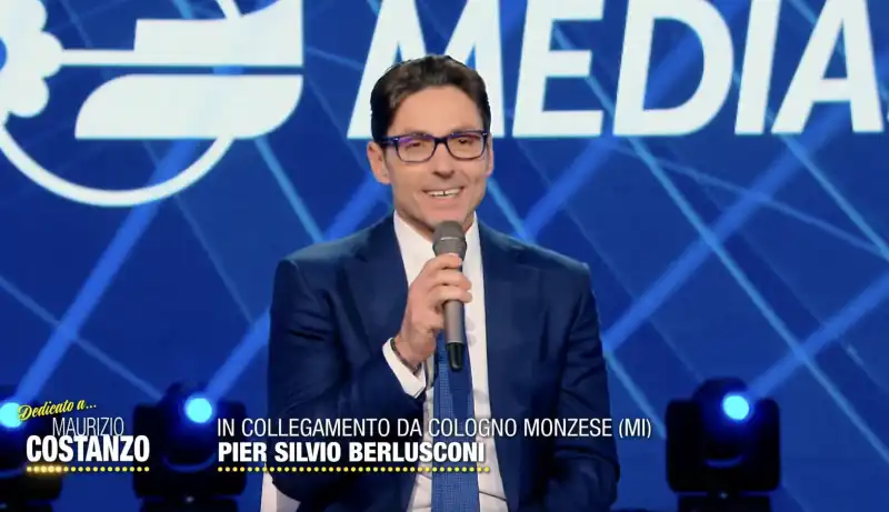 pier silvio berlusconi in collegamento con la serata ricordo per maurizio costanzo 1