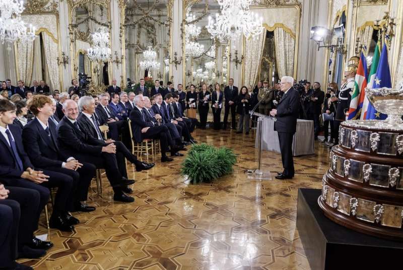 quirinale sergio mattarella riceve la nazionale italiana maschile di tennis vincitrice della coppa davis