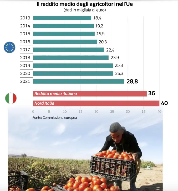 reddito medio agricoltori ue   dataroom