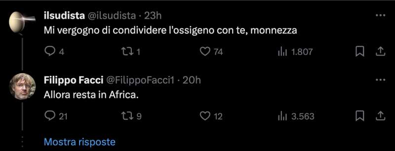 tweet di filippo facci contro napoli 3