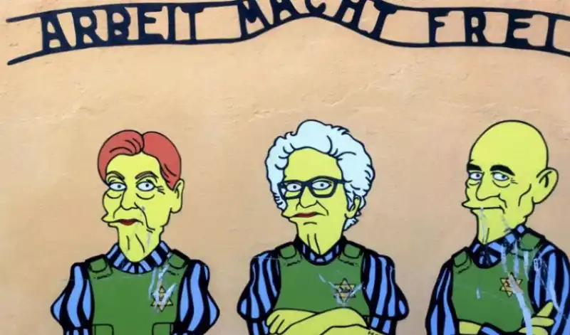 murale di Segre Modiano e Bruck sfregiati