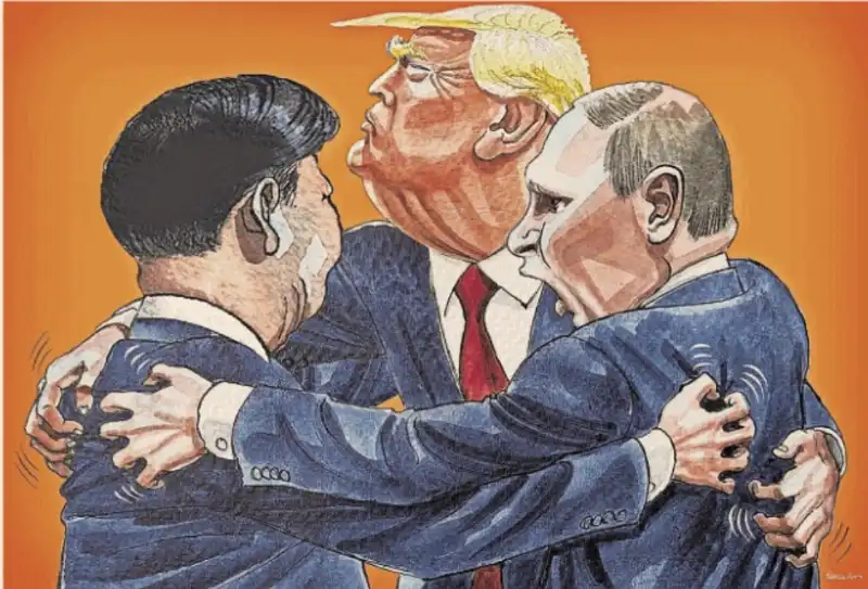 XI JINPING - DONALD TRUMP - VLADIMIR PUTIN