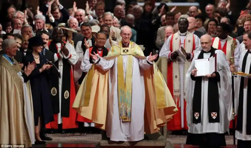 CERIMONIA DI INSEDIAMENTO DEL NUOVO ARCIVESCOVO DI CANTERBURY JUSTIN WELBY 