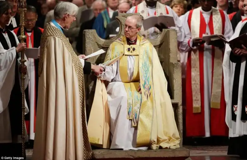 CERIMONIA DI INSEDIAMENTO DEL NUOVO ARCIVESCOVO DI CANTERBURY JUSTIN WELBY 