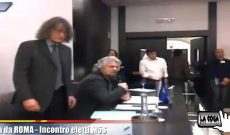 GRILLO E CASALEGGIO ALLA RIUNIONE DEI PARLAMENTARI GRILLINI A ROMA 