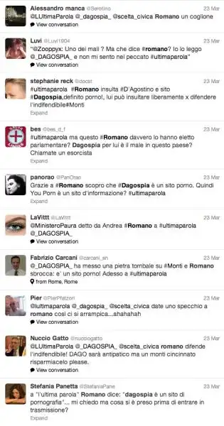 REAZIONI TWITTER ANDREA ROMANO DAGOSPIA 