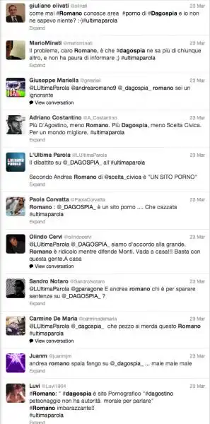 REAZIONI TWITTER ANDREA ROMANO DAGOSPIA 