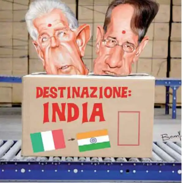 VIGNETTA BENNY DA LIBERO VICENDA DEI DUE MARO MONTI E TERZI DESTINAZIONE INDIA 