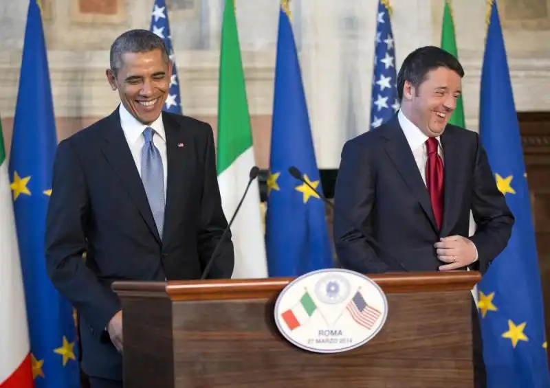 MATTEO RENZI E BARACK OBAMA FOTO LAPRESSE 