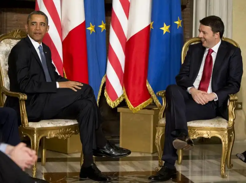 MATTEO RENZI E BARACK OBAMA FOTO LAPRESSE 