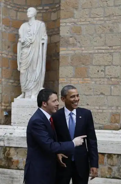 MATTEO RENZI E BARACK OBAMA FOTO LAPRESSE 