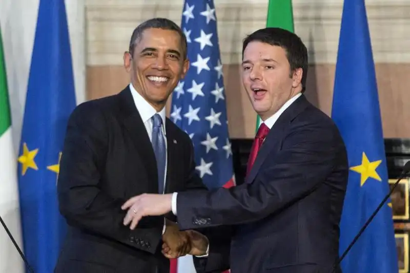 MATTEO RENZI E BARACK OBAMA FOTO LAPRESSE 