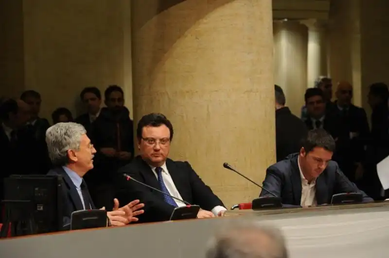 Massimo D Alema e Mario Orfeo Matteo Renzi 