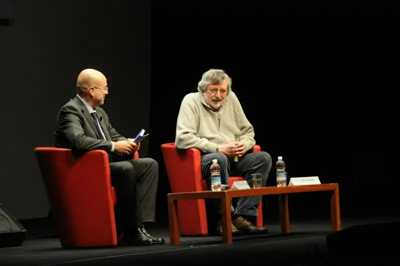 Aldo Cazzullo e Francesco Guccini 