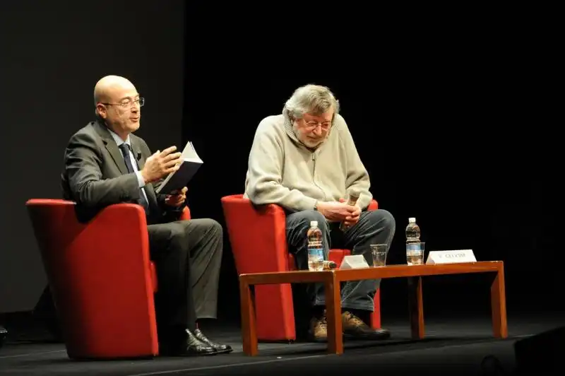 Aldo Cazzullo e Francesco Guccini 