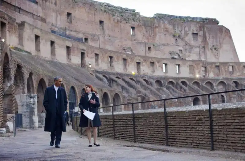 BARACK OBAMA IN VISITA AL COLOSSEO FOTO LAPRESSE 