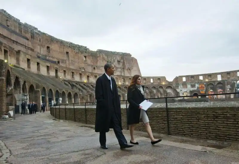 BARACK OBAMA IN VISITA AL COLOSSEO FOTO LAPRESSE 