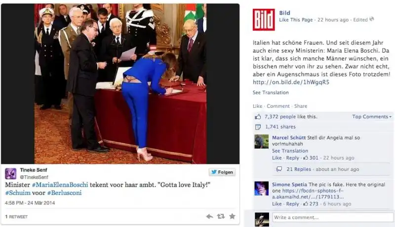 bild casca sul fake di maria elena boschi che firma al quirinale col tanga di fuori 