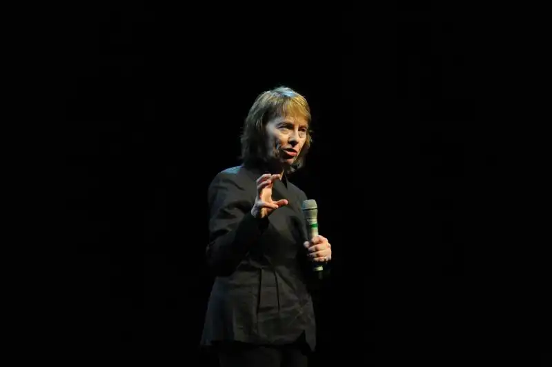 Camille Paglia durante il suo intervento alla sala Petrassi 